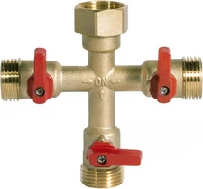 Hose Splitter Heavy-Duty Brass Garden Faucet Connector 0.75 inches