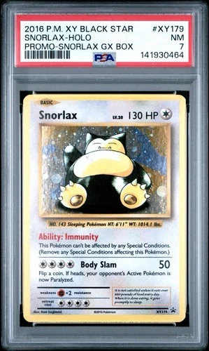 Snorlax XY179 PSA 7 NM Holo Promo GX Box Pokemon Card 🔥🔥