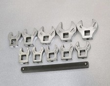 MAC TOOLS 10pc 3/8 Dr Metric Crow Foot Open End Wrench Set 10-19mm w/Holder