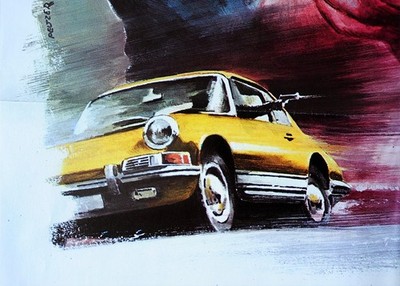 orig. Plakat Poster Affiche Porsche 911 Ur-Modell 911 Urmodell als Filmauto 1972