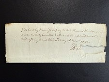 Georgian 1742 United Kingdom Promissory Note &pound;20 &ndash; Heraldic Watermark - RARE