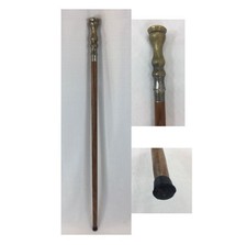 Brass and Wood Cane Walking Stick 37" Victorian Style Dressy