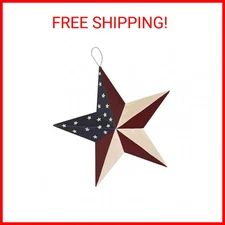 Patriotic Metal Barn Star Outdoor Indoor Hanging Wall Decor Star Ornaments 12inc