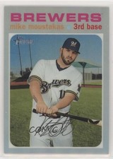 2020 Topps Heritage Chrome Refractor /571 Mike Moustakas (Milwaukee Brewers) a5h
