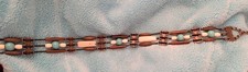 Boho Tribal Multi Color Wood Stone Bead Adjustable Chain Belt Turquoise/Brown/Wh