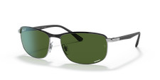 Ray-Ban RB3671CH Chromance Black On Silver/Dark Green Polarized 60 mm Sunglasses