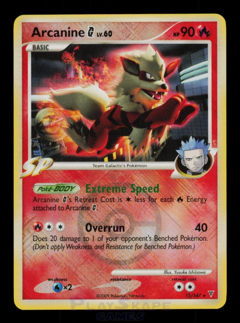 Pokemon Card Arcanine G 15/147 Supreme Victors Reverse Holo Rare Promo NM 2009