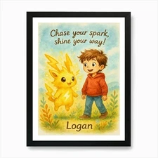 Logan and Zippu - Printable Boys Ro Framed Wall Art Poster Canvas Print Picture