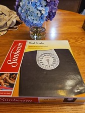   Sunbeam Analog Bathroom Scale Full View Dial Black SAB602 Tested Works  
