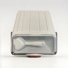 Rubbermaid 2.6 Gallon Small Shelf Ingredient Bin with 1/2 Cup Measuring Scoop