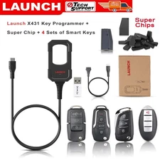 Launch X431 Key Progarmmer Remote Maker+11x Super Chip & 4 Sets of Smart Keys