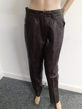 Vintage Mode Genuine Leather Trousers Size UK 12 NEW