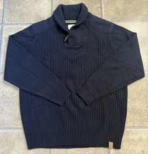 Original Weatherproof Vintage Sweater Men XL Navy Blue Knit Fishermans Pullover