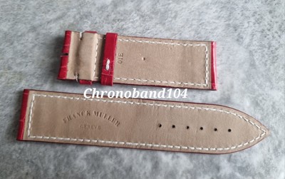 Genuine OEM Franck Muller 22mm Red/White Leather Watch Strap Band