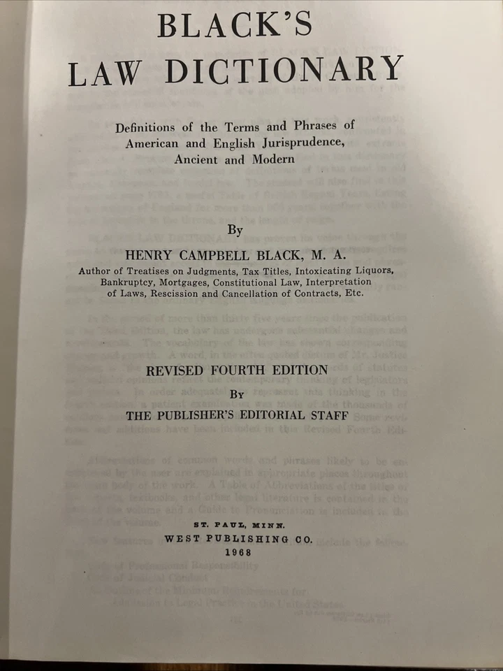 Black’s Law Dictionary Revised Fourth Edition 1968 By West Publishing- 👍👍 - Image 3 of 4