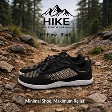 Hike Footwear Flow Womens 7.5 Mens 5.5 EU38 Black Minimalistic Barefoot Shoes