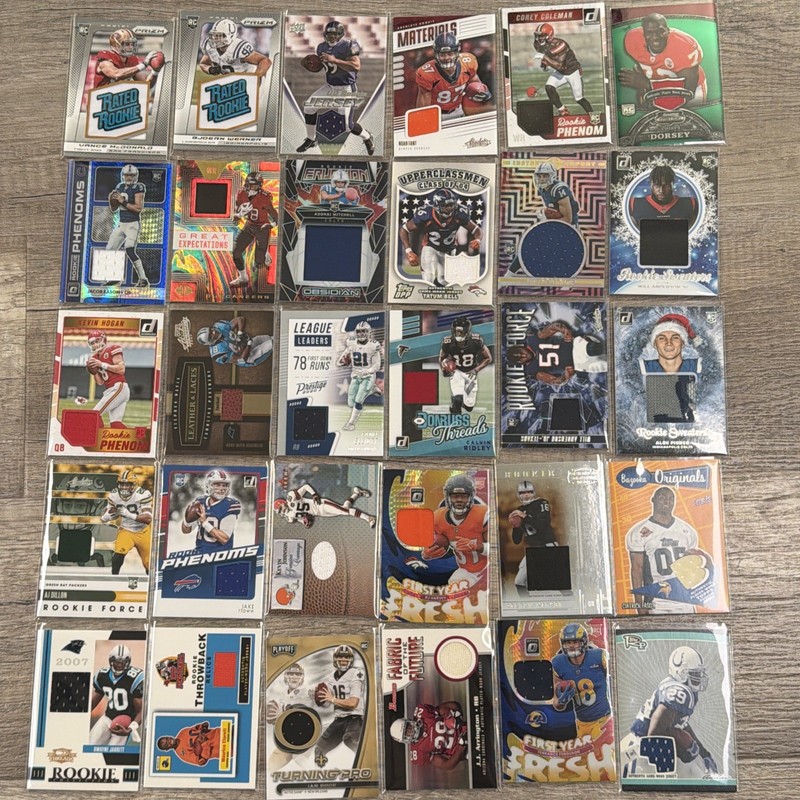 (43) Card Lot All NFL Jersey Patch Relic Rookie Brock Bowers Treveon Pierce SWA4