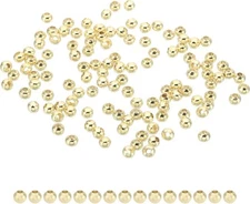 PATIKIL 3mm 14K Gold Filled Spacer Beads for Jewelry Making, 100 3mm, Golden 