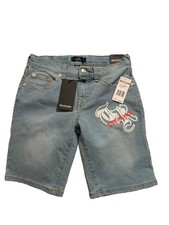 Kids True Religion Graphic Logo Boys Denim Shorts Retail 69.00