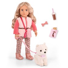 Our Generation Kinsley  Kenzi 18" Doll  Pet Puppy Set