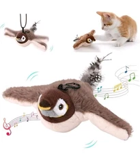 USB Interactive Flying Bird Cat Toys Electronic Pet Simulation Sparrow Toy US