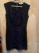 Loft Dress. Size 2. Black And Blue. Crotchet Overlay. Sleeveless