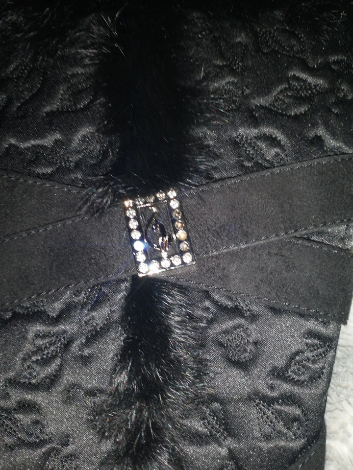 Botas acolchadas negras Baby Phat vintage con piel sintética y tacón de cuña talla 8,5B * RARAS* Foto 4 de 4