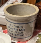 Vintage Antique Red Wing Stoneware Beater Jar Pottery Crock Eggs Cream Dressing