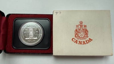 1977 Canada $1 .500 Silver Dollar Silver Jubilee in Display Box w/ Sleeve #2