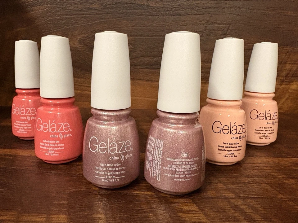 (6)Brand New Gelaze by China Glaze Gel Nail Polish- 3 Different Pinks- .05oz. Ea - Image 2 of 3