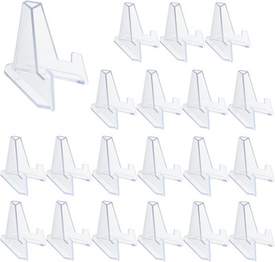 20 Pack Clear Acrylic Mini Easel Display Stands for Coins Art Medals