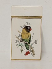 Square Vintage Carlton Ware Ceramic Trinket Box Hand-painted Exotic Birds