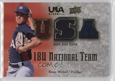 2008 USA Baseball Teams 18U National Team Game-Used Jersey /179 Ryan Weber 4g8