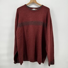 Columbia Sweater Mens XL Burgundy Gray Wool Blend Knit Crewneck Resort Dadcore