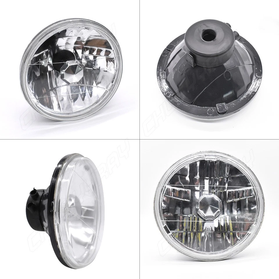 Faro LED cromado H4 de 7 pulgadas alto/bajo ajuste alto/bajo para Plymouth Arrow 1976-1980 2 piezas Foto 3 de 4