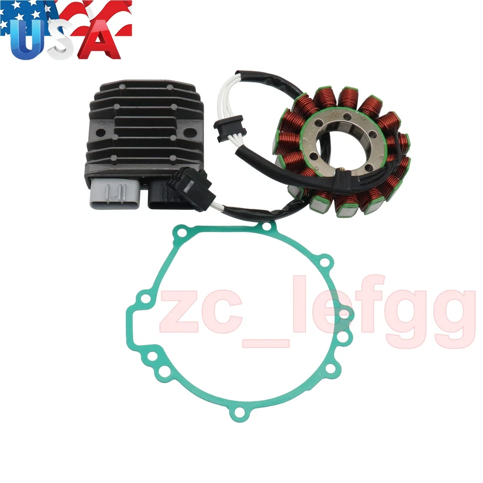 FIT 06-07 ZX-10R MAGNETO BOBINA ESTATOR + REGULADOR DE VOLTAJE RECTIFICADOR + JUNTA NUEVO Foto 3 de 4