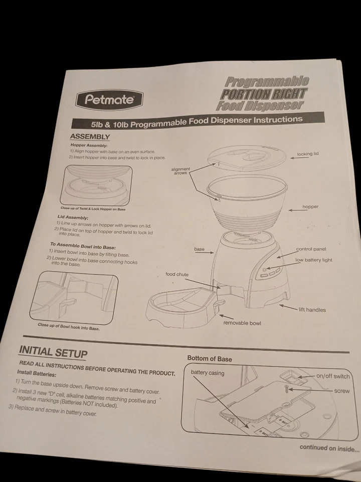 Nuevo en caja - Dispensador de alimentos derecho de porción programable Petmate Foto 3 de 4