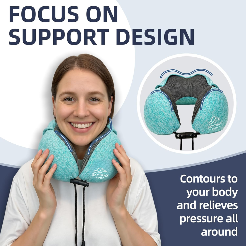 Extra Large Hooded Travel Pillow for Airplane Comfort and Privacy on Long Flights