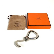 HERMES Accessories Hoof Pick ETUI CUIR PIEDS Boot Hook Polished Metal Silver