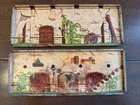 Vintage Marx Original Davy Crockett Alamo Wall Pieces Parts Lot of 2 FREE SHIP