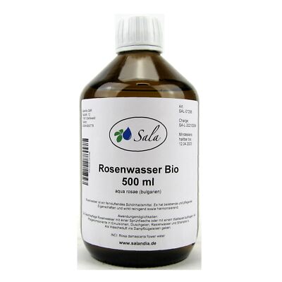 Sala Rosenwasser Rose Hydrolat 100% BIO 500 ml Glasflasche