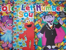 SESAME STREET WORKBOOKS 3 COLORS, LETTER SOUNDS, NUMBERS BRAND NEW 