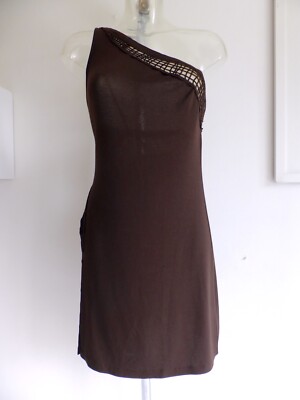 LA PERLA Minikleid raffiniert einseitig schulterfrei braun ital.48/dt.M/38