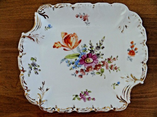 Platos de almuerzo de porcelana Marcial Redon & Co. Limoges Francia pintados a mano florales - Imagen 2 de 12