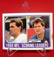 Mike Coffer Scoring Leaders 1989 TOPPS NFL FOOTBALL CARD #220 NM-MT (2)