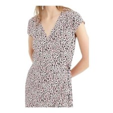 J. Crew Black and Pink Animal Print Wrap Dress Size Small