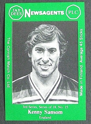 Matchbox Label Jay Dees Newsagents Football Kenny Sansom England ME553