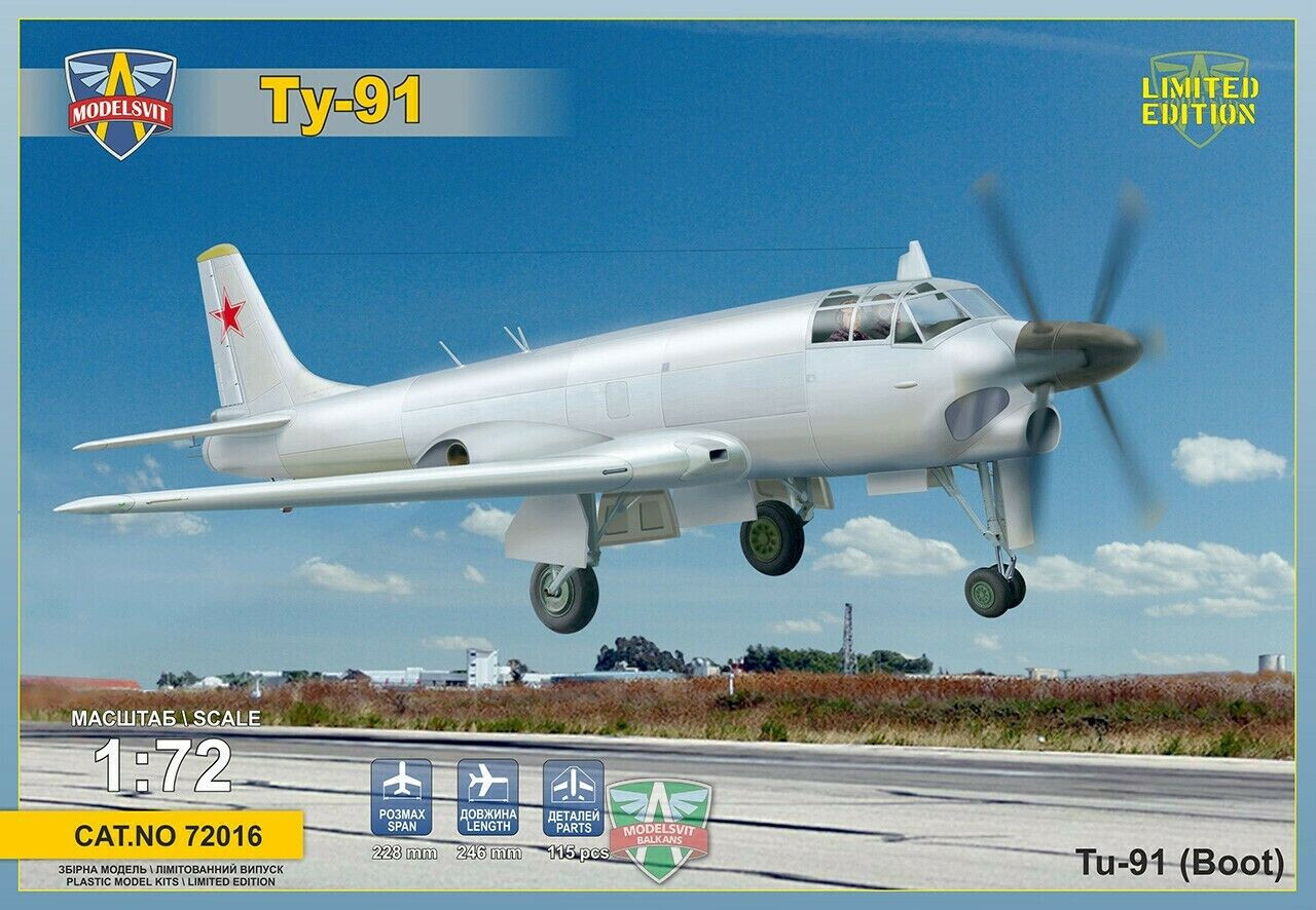Kit de collection Modelsvit Tupolev Tu-91 Boot 1/72 maquette plastique premium