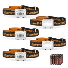 5PCS ‎150LM LED Headlamp 4 Light Modes Headlight Pivoting Head Torch Work Light