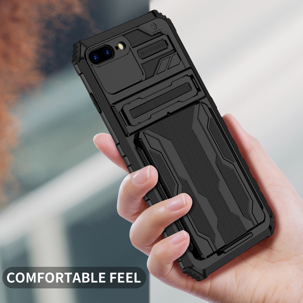 Anti-Scratch Phone Case Wallet Cover with Card Holder for iPhone 8 Plus